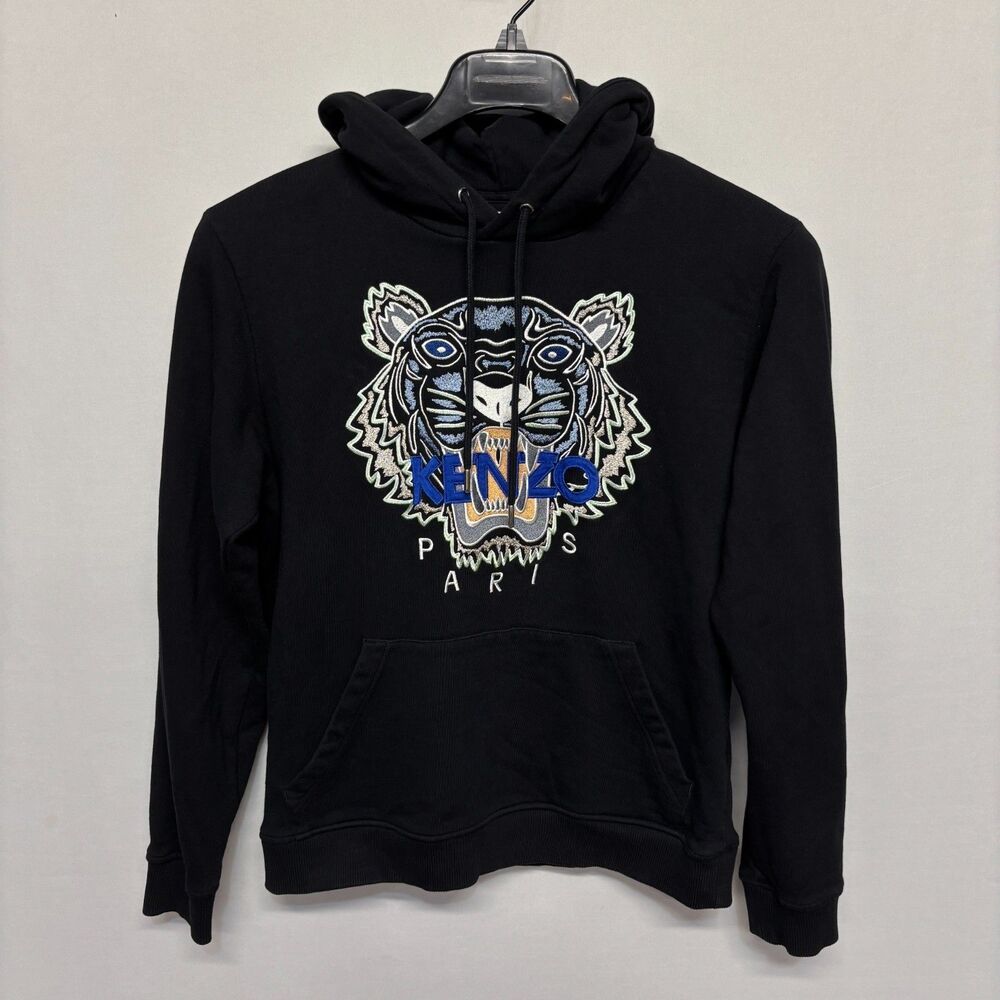 Kenzo Men Tiger Embroidered Hoodie Size Small Cotton D125 -1